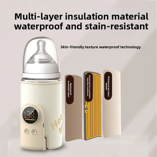 6000mAh Portable Baby Bottle Warmer â 6 Heat Levels, Accurate Temperature Control for Breast Milk