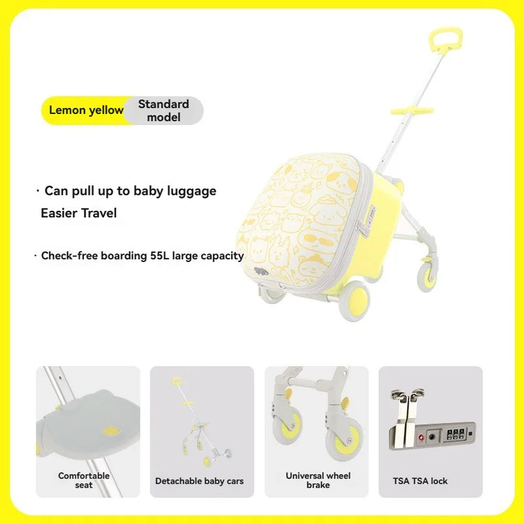 Kids Travel Trolley Suitcase Children Luggage Pulling - Smart LED