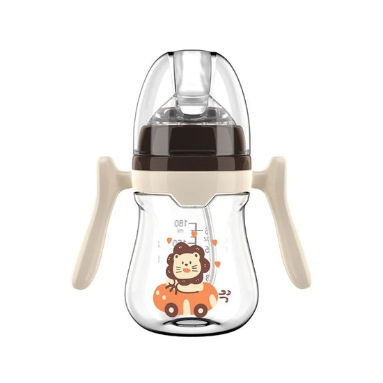 Baby Straw Bottle with Handle 180ml/240ml – Anti-Colic Silicone Sippy Cup, Spill-Resistant