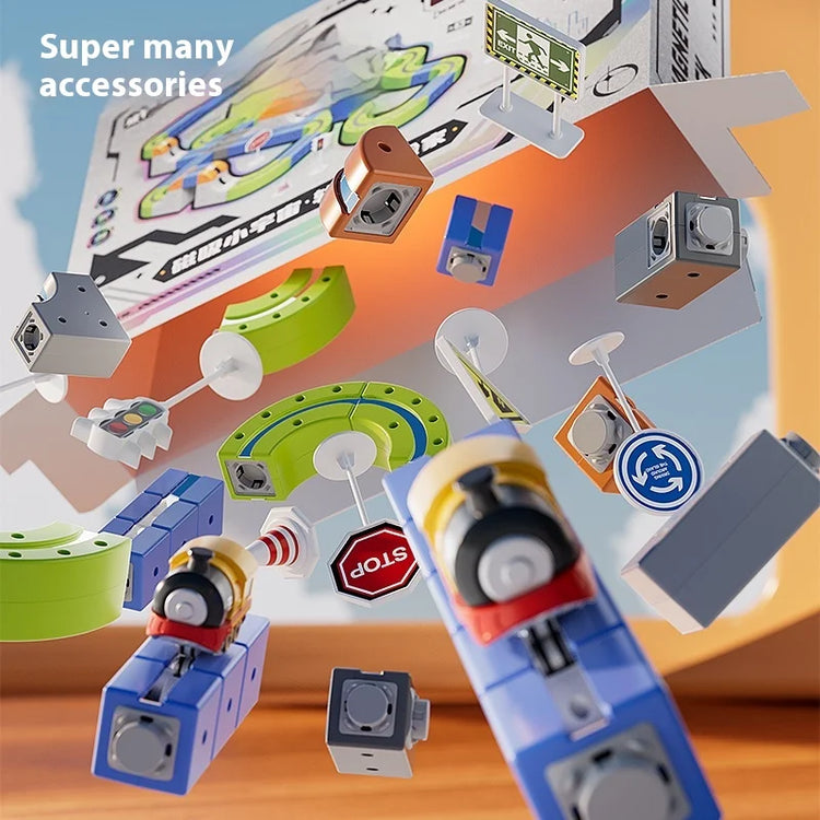Magnetic Race Track Christmas Gift for Kids - Smart LED 