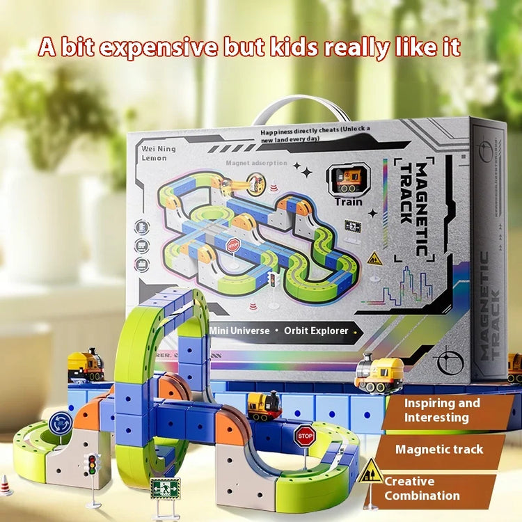Montessori Motorized Train & Gravity Maze Toy - Smart LED 