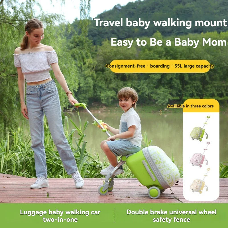 Kids Travel Trolley Suitcase Children Luggage Pulling - Smart LED 
